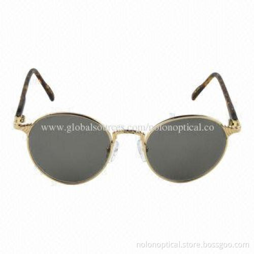 Round shape golden metal sunglasses